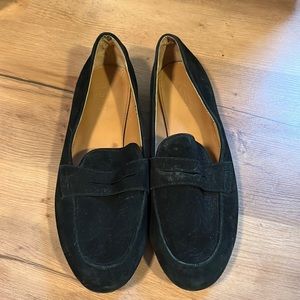 Black J.Crew Suede Mules